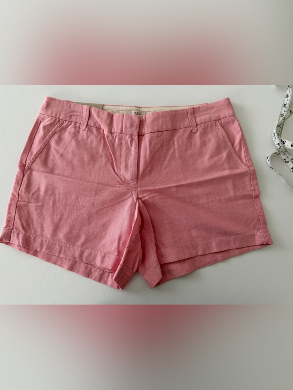 J. Crew Factory Rose Pink High-Waist Cotton Shorts
